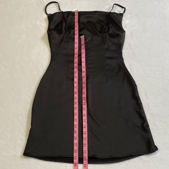 Urban Outfitters Cowl Neck Black Slip Mini Dress, Size Small - Picture 10 of 13